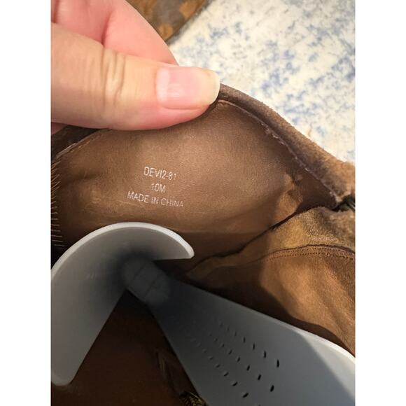 Donald Pliner Distressed Brown Leather Mid-Calf Boots Side Zip Women’s 10M - Picture 9 of 12